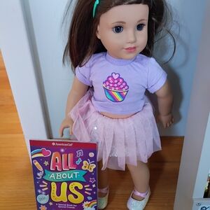 American Girl Doll in Lavender Cupcake Outfit